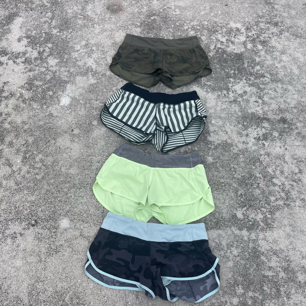 Bundle of 4 Lululemon shorts size 6